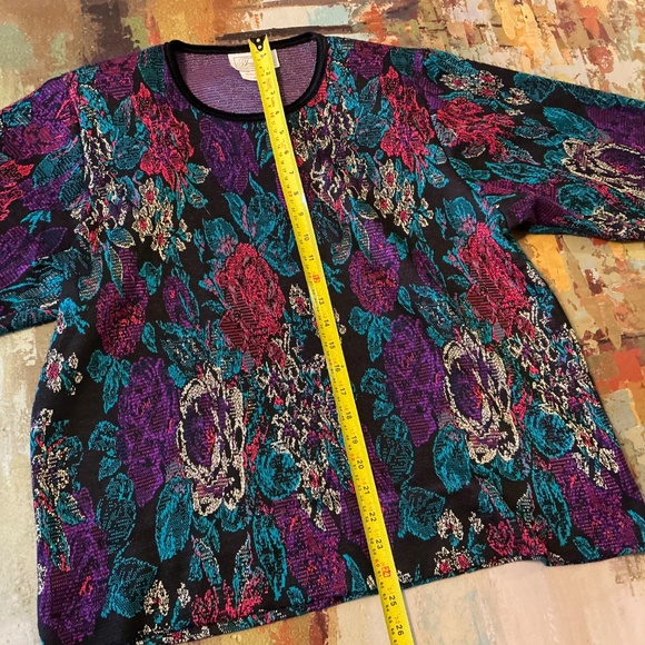 TRADITIONS - Vintage Floral Special Occasion Sweate - Picture 7 of 16